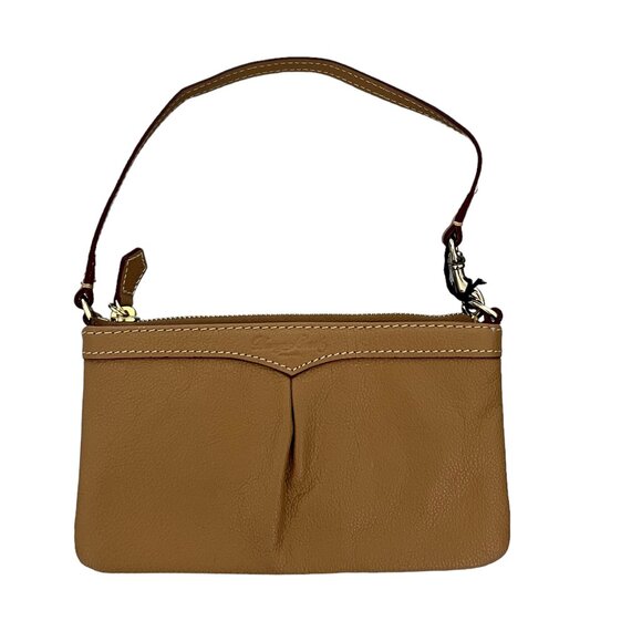 Dooney & Bourke NEW Leather Wristlet In Tan Camel - Picture 5 of 13